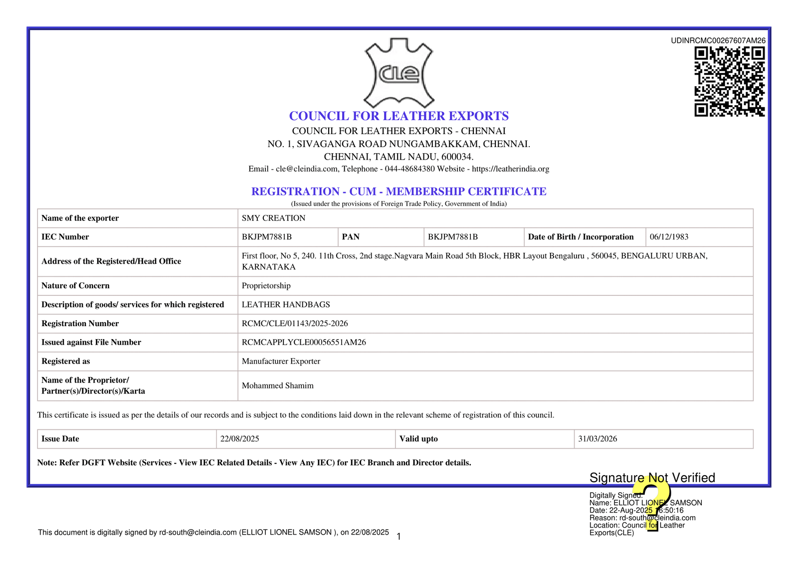 ISO Certificate