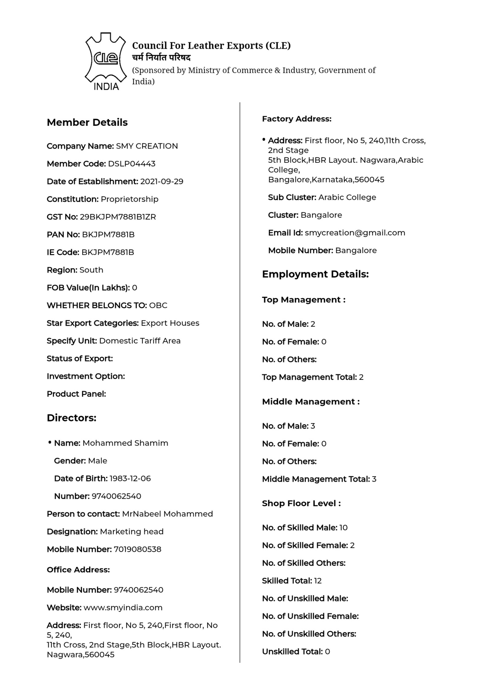 Export License